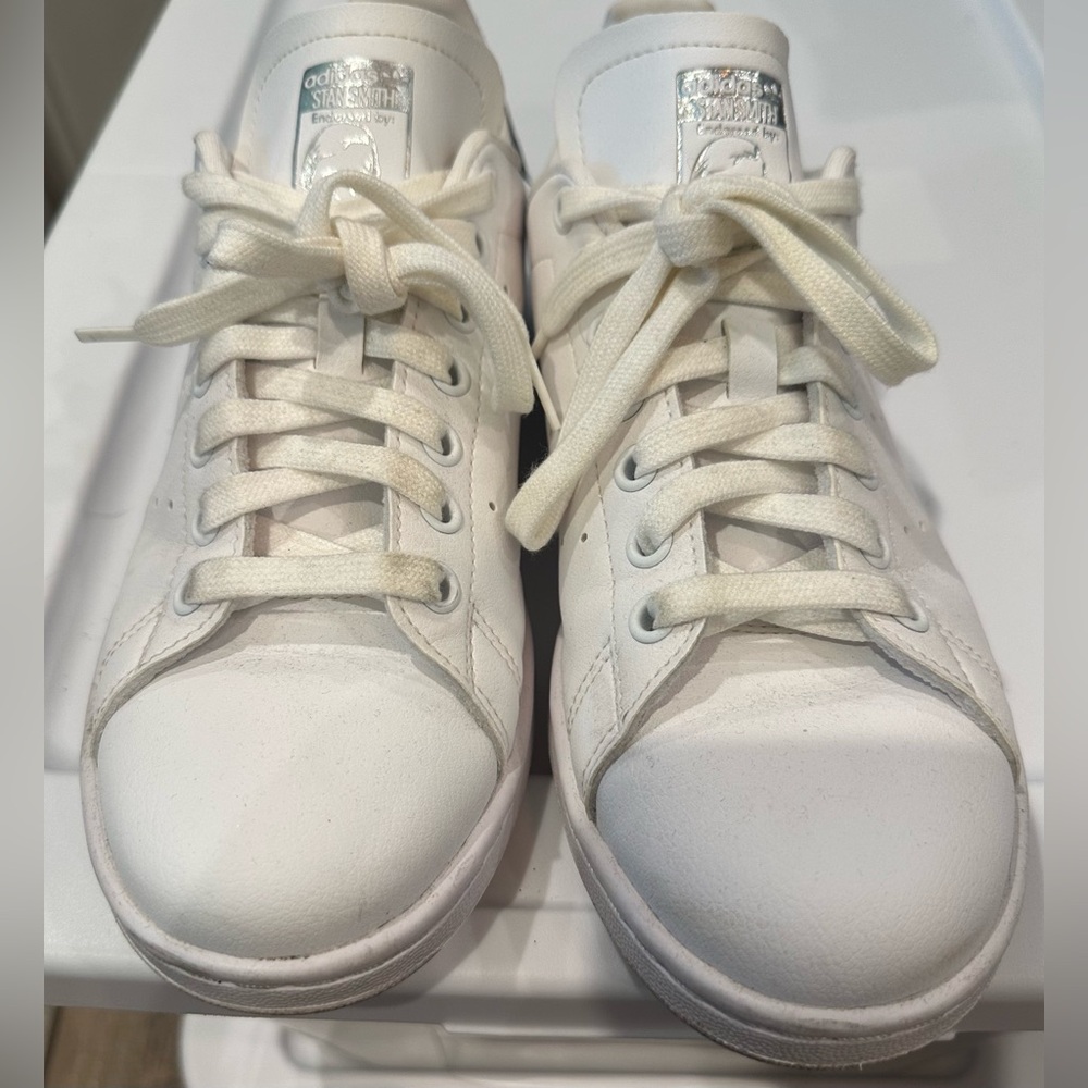 8M Adidas White Stan Smith Lace-Up Sneakers